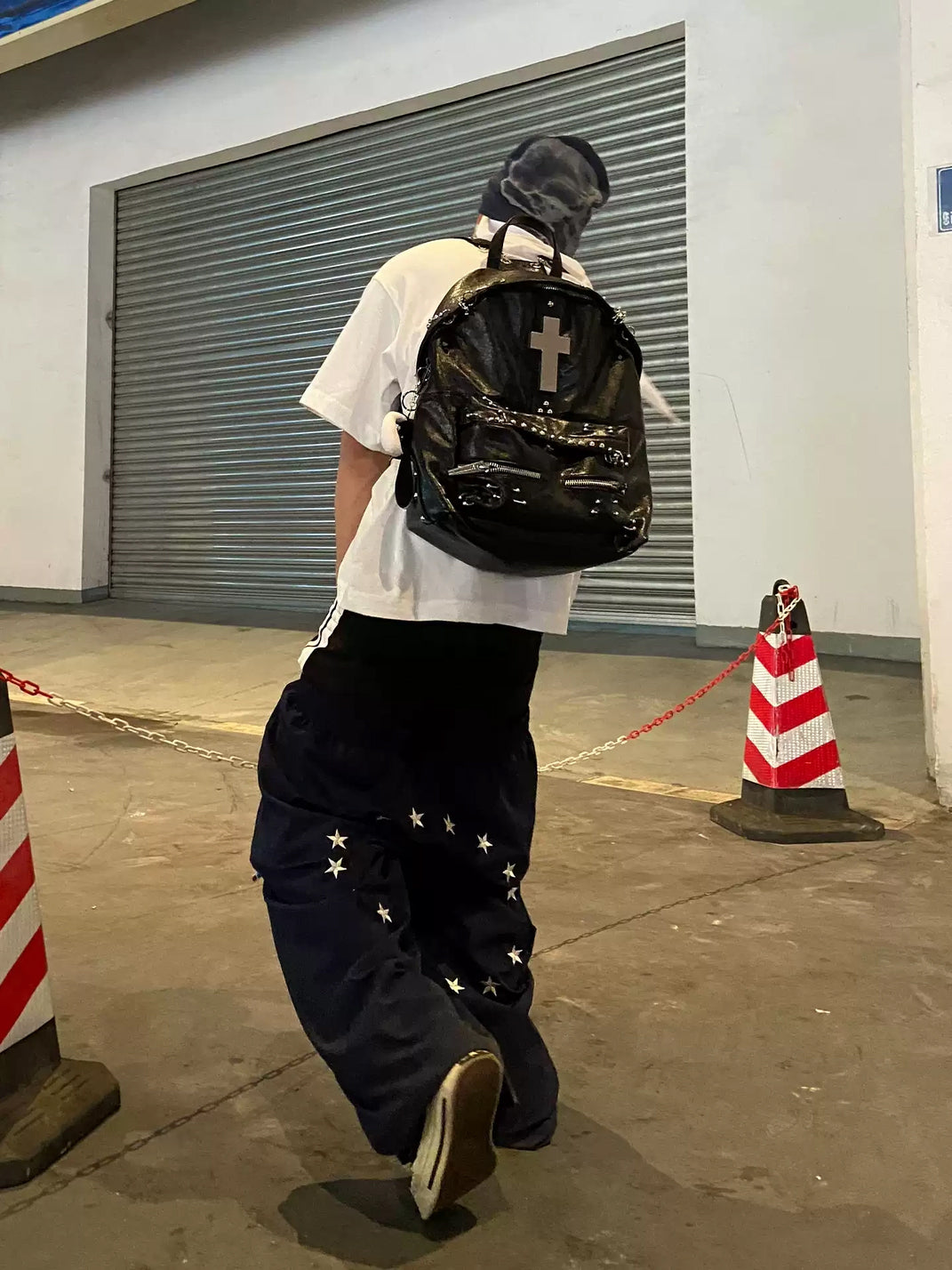Navy Star Circle Double Waist Sweatpants - product view 3