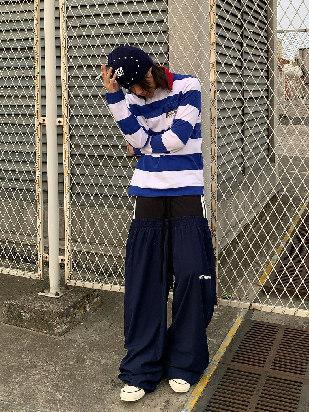 Navy Star Circle Double Waist Sweatpants - product view 4