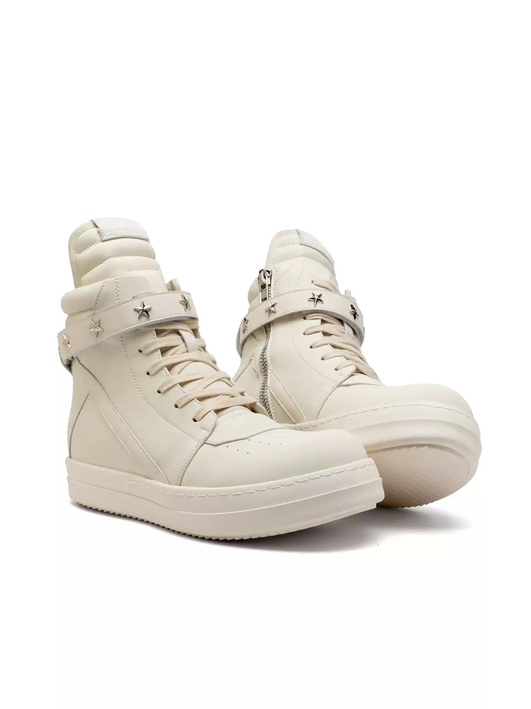 Ivory Star Strap Zipped High Top Sneakers - product view 2