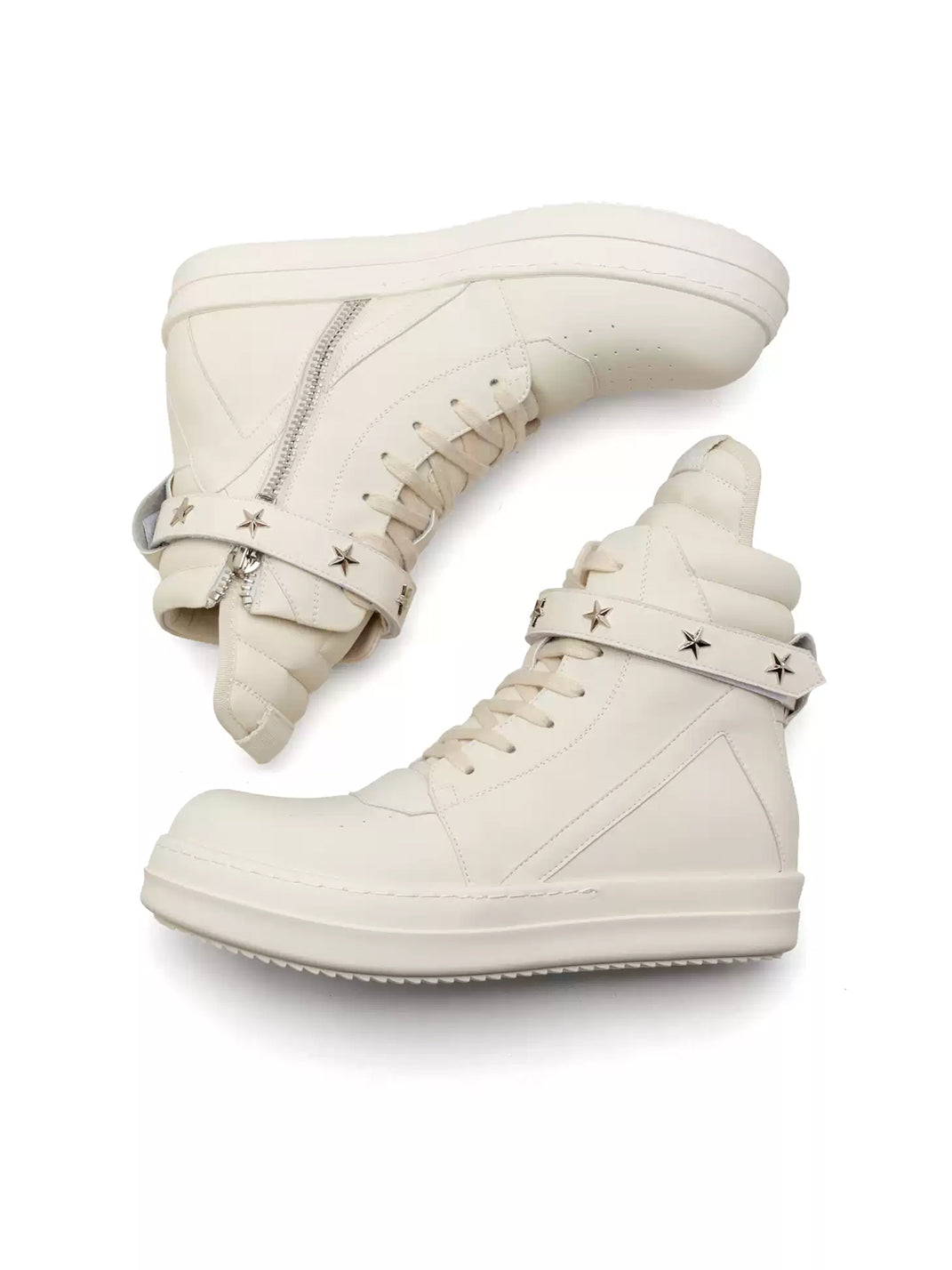 Ivory Star Strap Zipped High Top Sneakers - product view 4