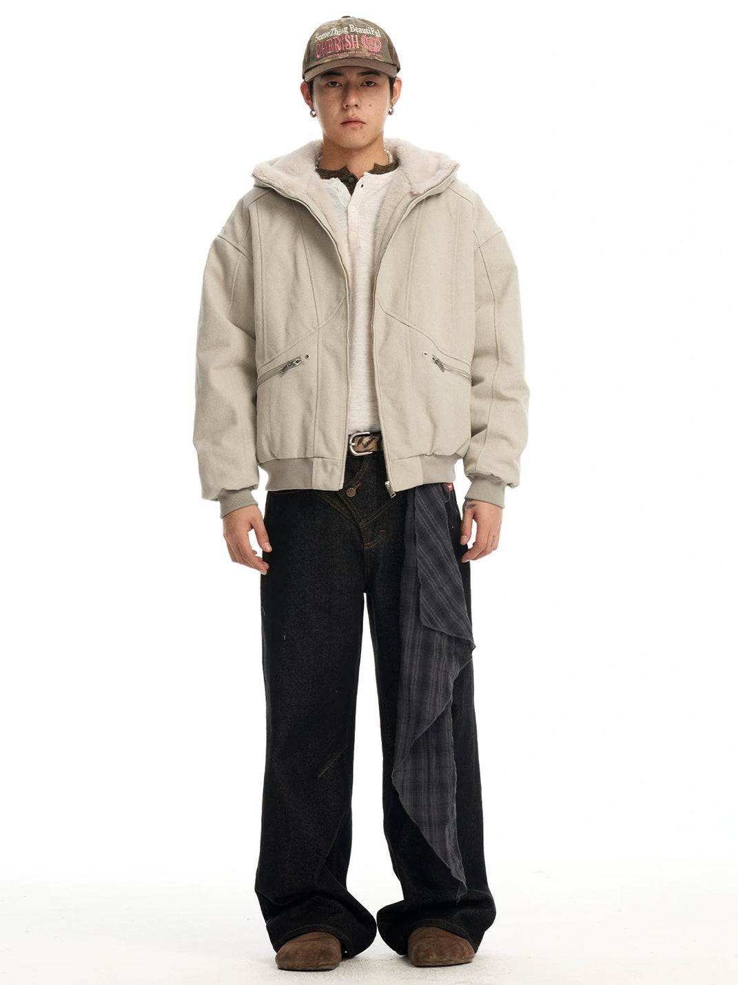 Plush Lined Canvas Zip Workwear Jacket - product view 3