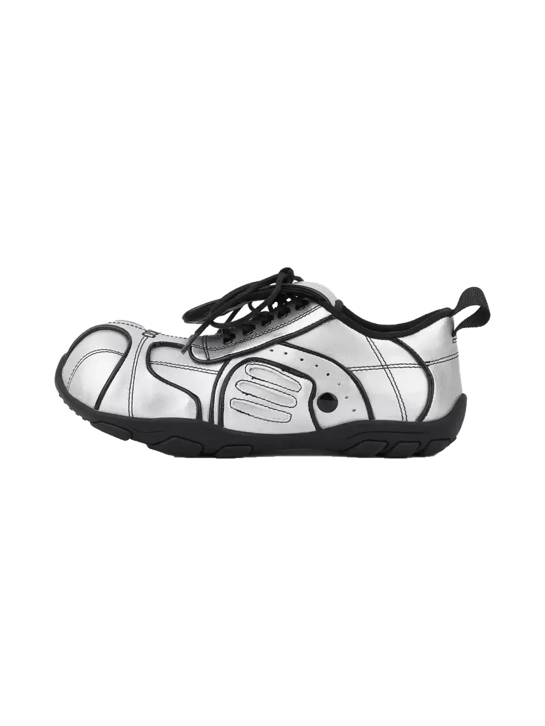 Quilted Silver Foldover-Tongue Low-Top Sneakers - product view