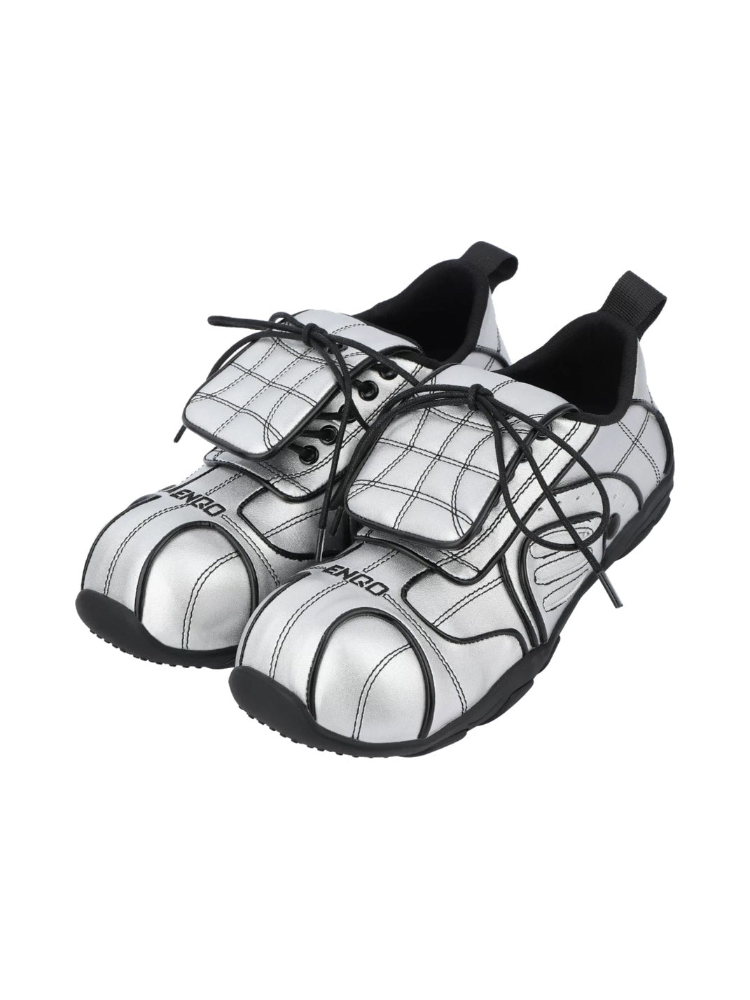 Quilted Silver Foldover-Tongue Low-Top Sneakers - view 6