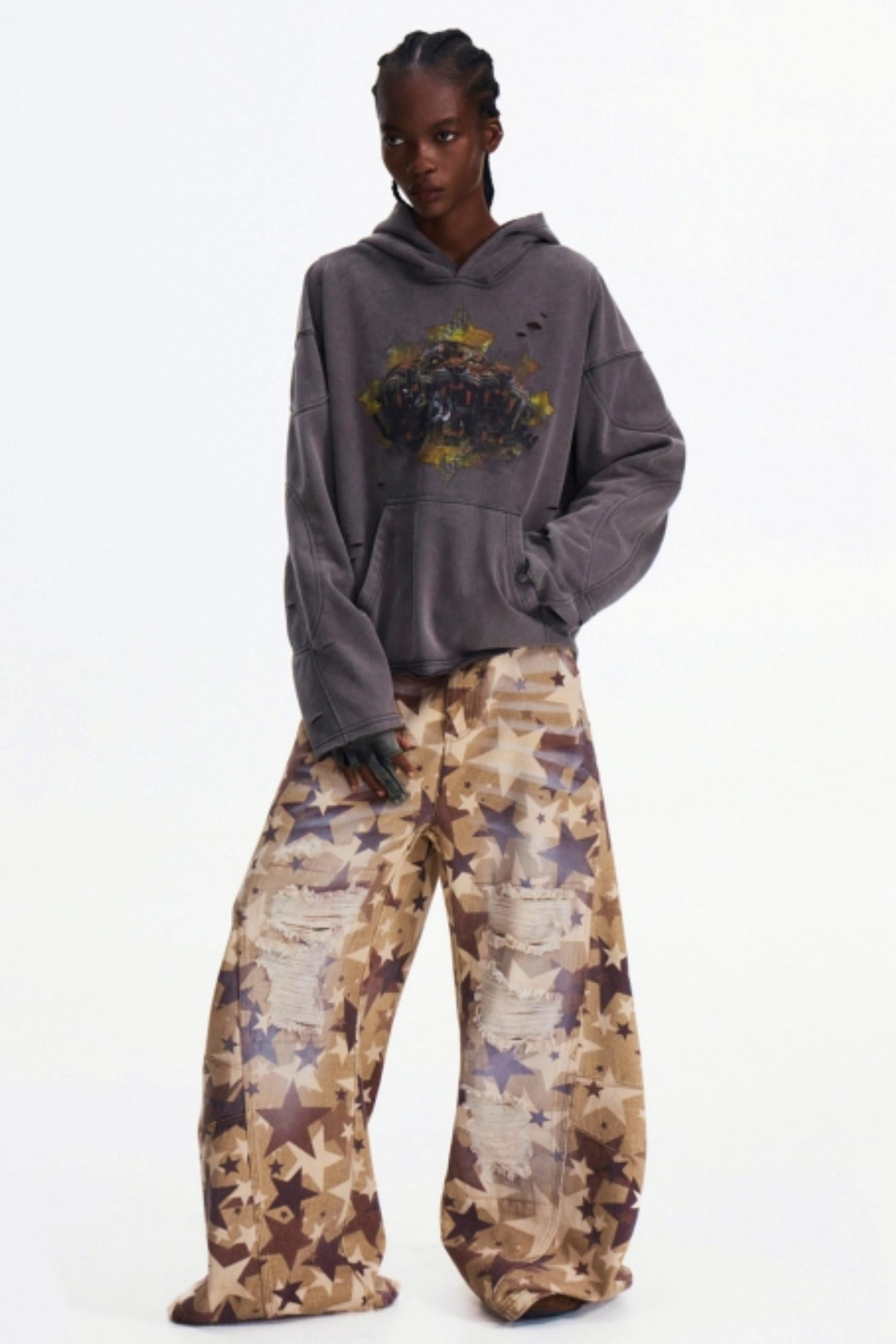 Men's Gray Hooded Sweatshirt