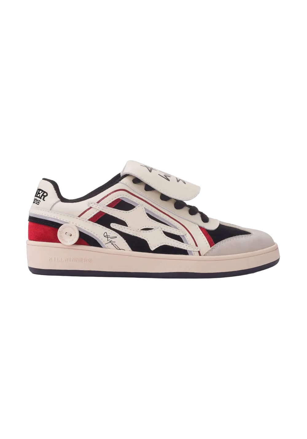 Red Flame-Panel Retro Trainer Sneakers - View 8