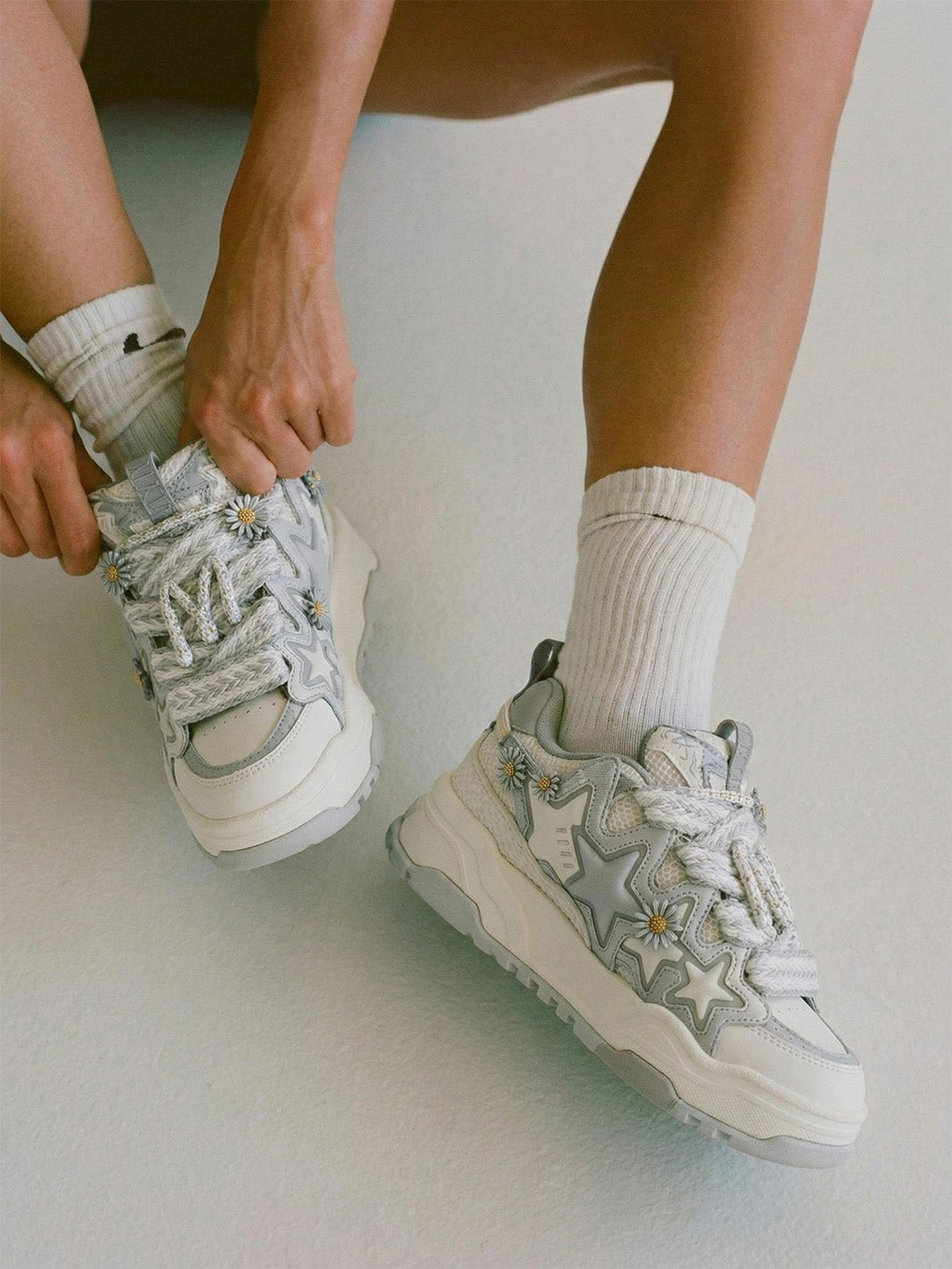 Reflective Daisy Star Chunky Sneakers - View 15