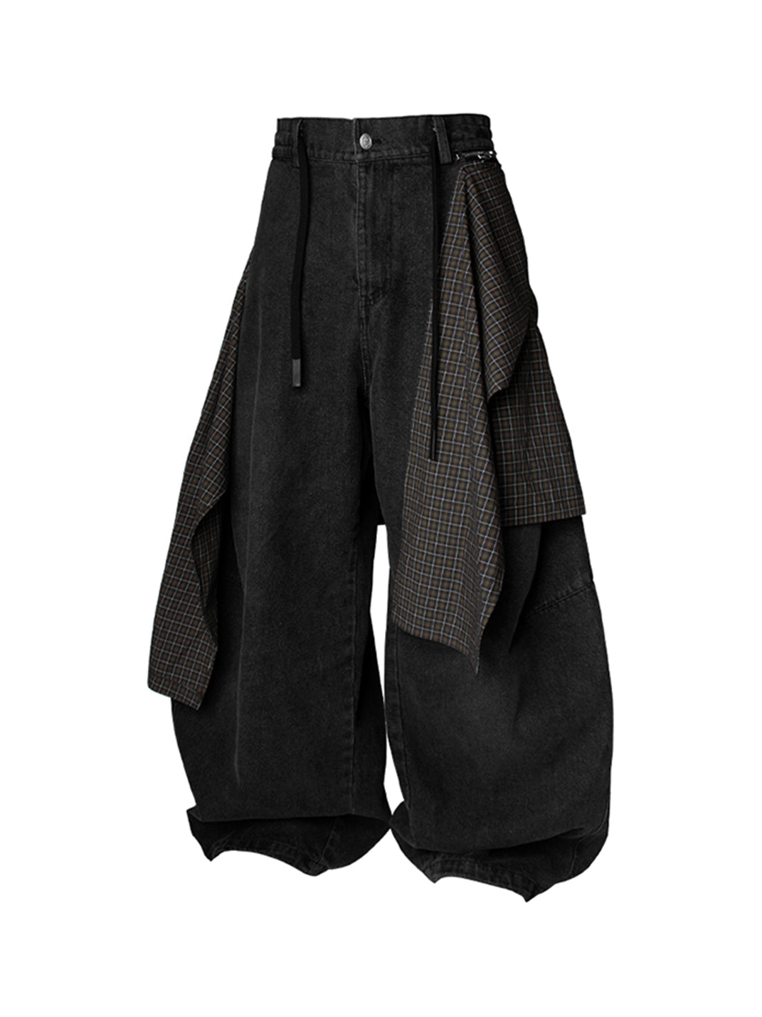 Detachable-Drape Balloon Baggy Jeans