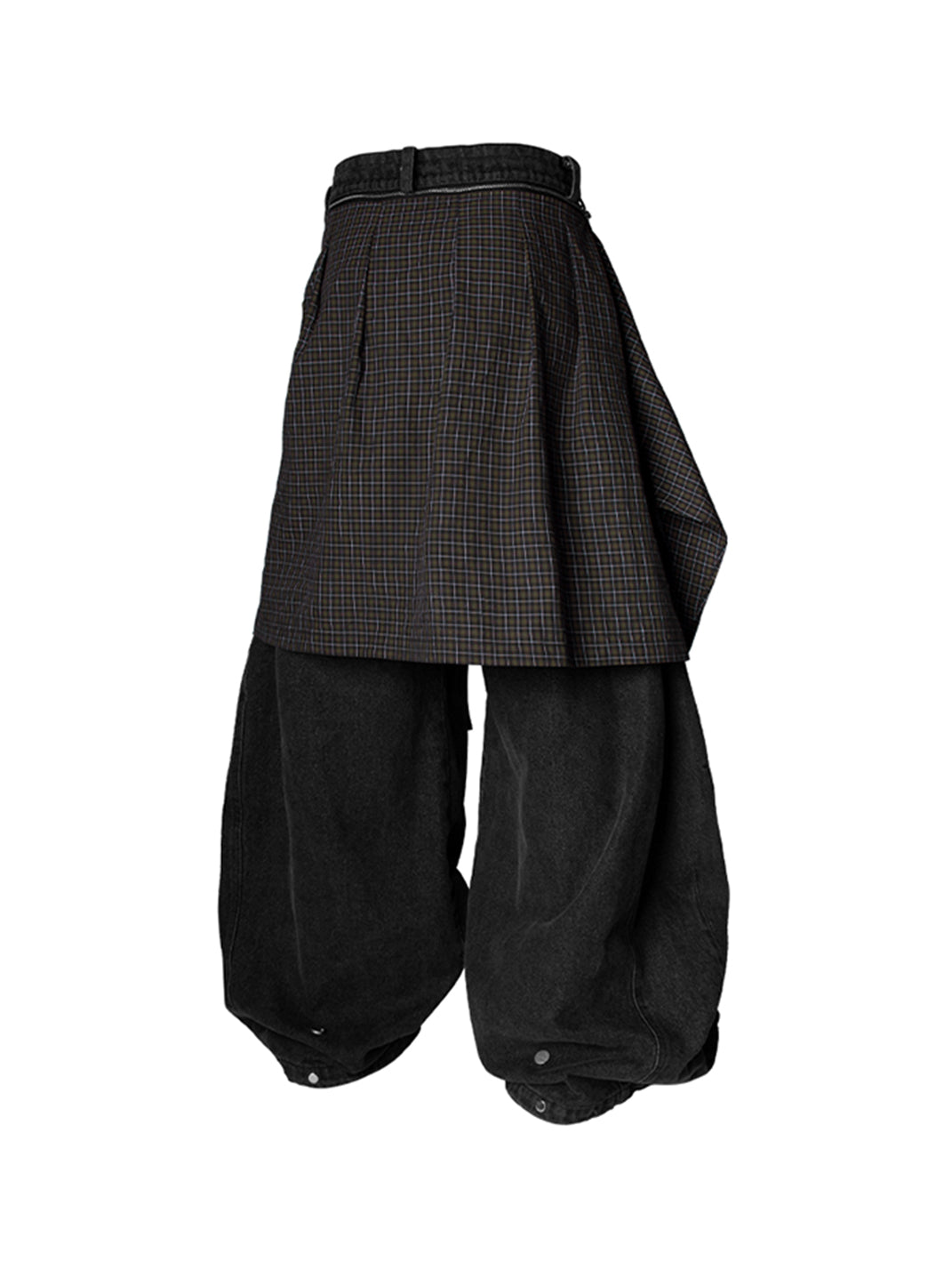 Detachable-Drape Balloon Baggy Jeans - View 2