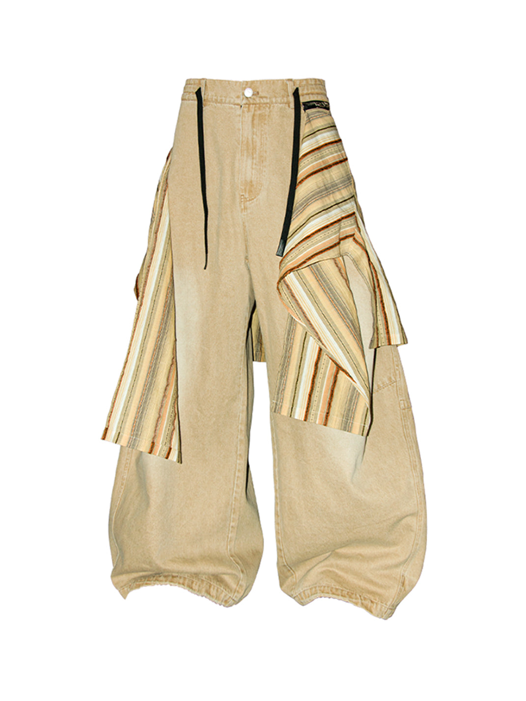 Detachable-Drape Balloon Baggy Jeans - View 3