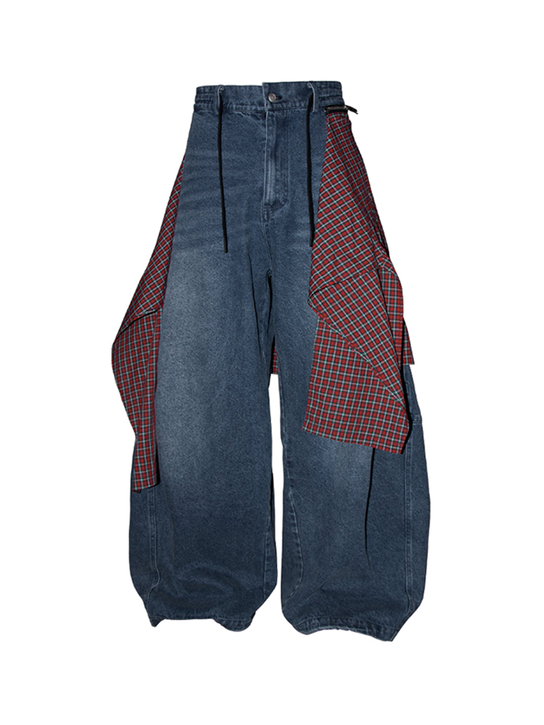 Detachable-Drape Balloon Baggy Jeans - View 8