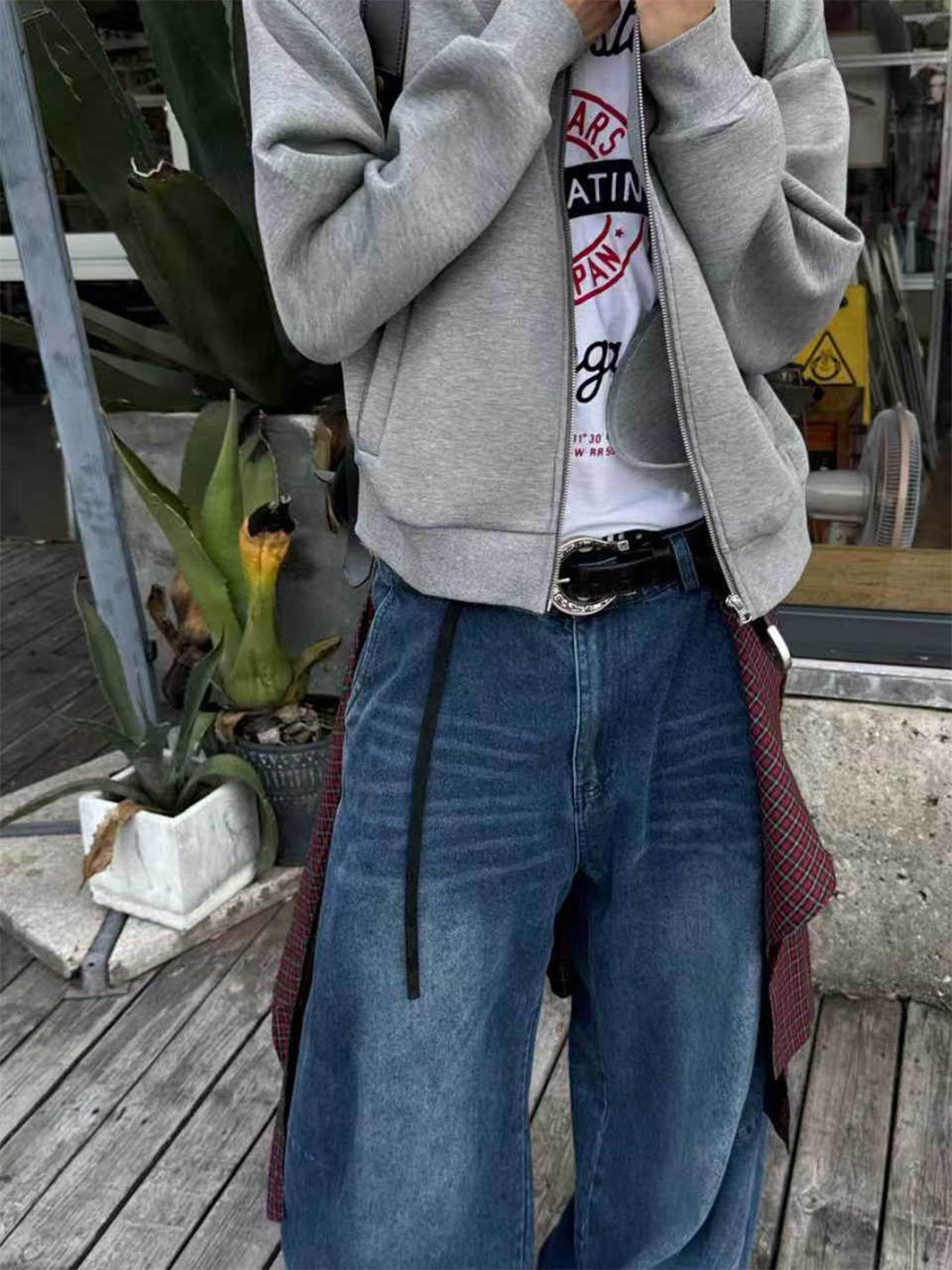 Detachable-Drape Balloon Baggy Jeans - View 12