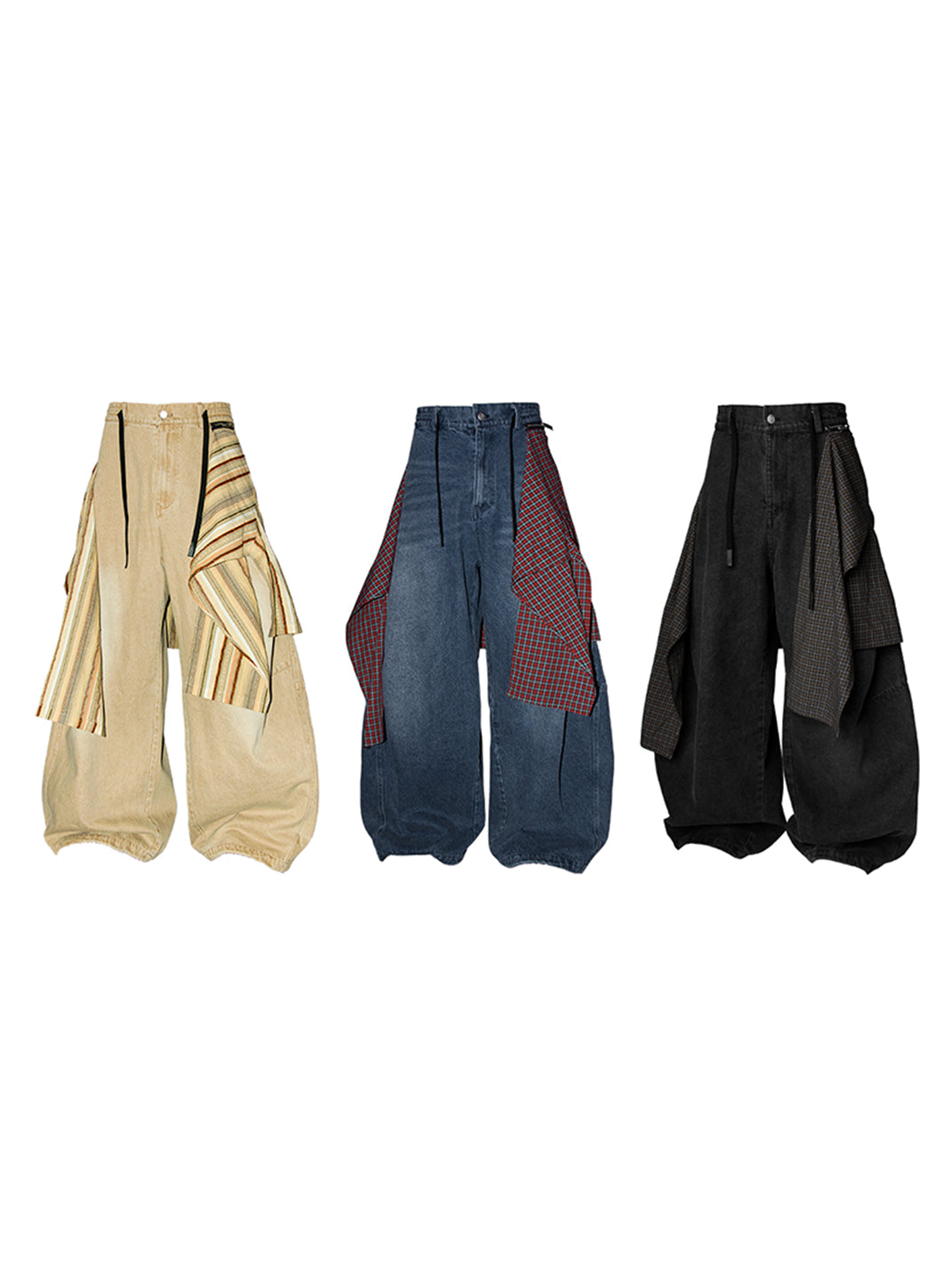 Detachable-Drape Balloon Baggy Jeans - View 13