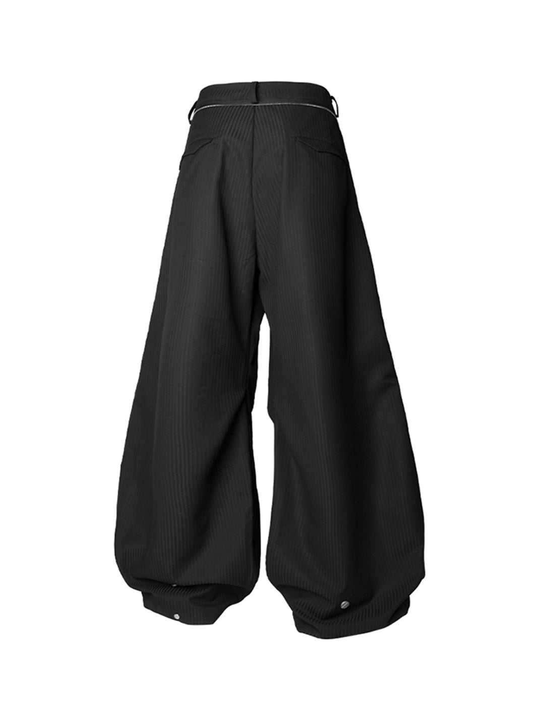 Pinstripe Scarf-Panel Wide-Leg Trousers - View 12