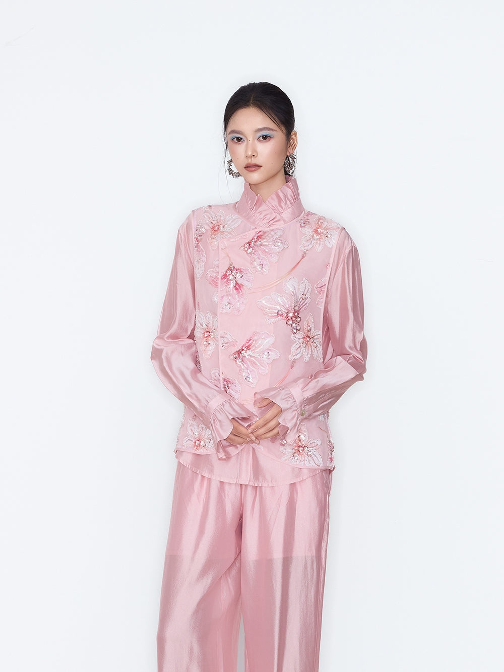 Floral Embroidered Layering Vest product view 2