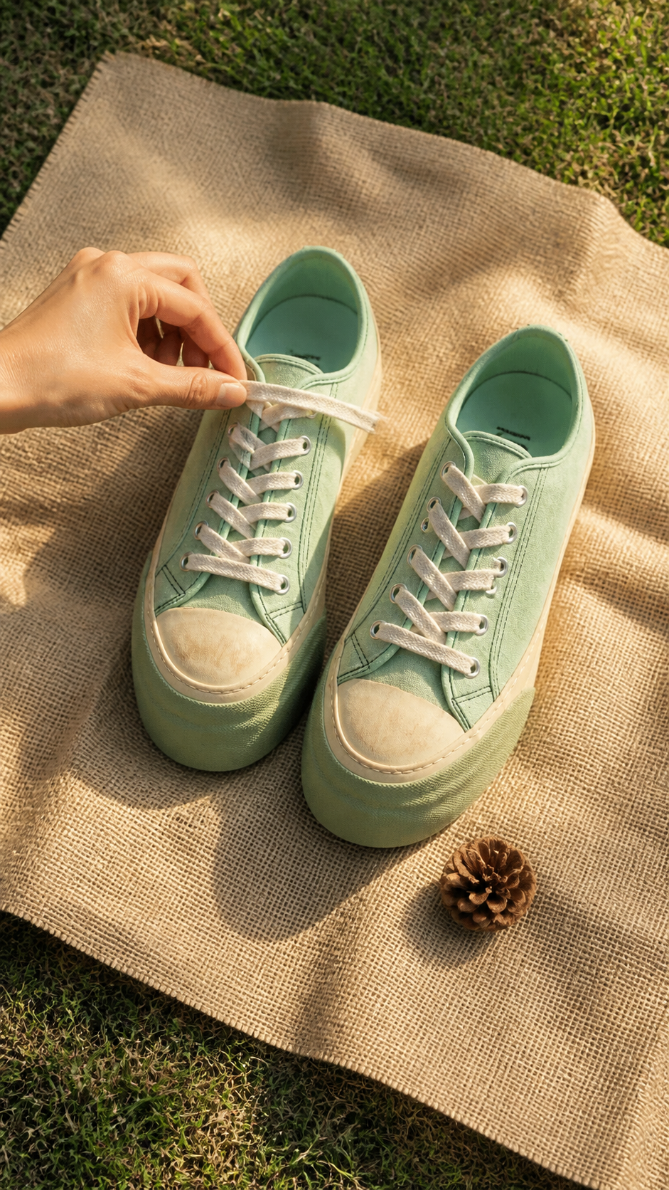Retro Canvas Platform Sneakers natural UGC showcase 1