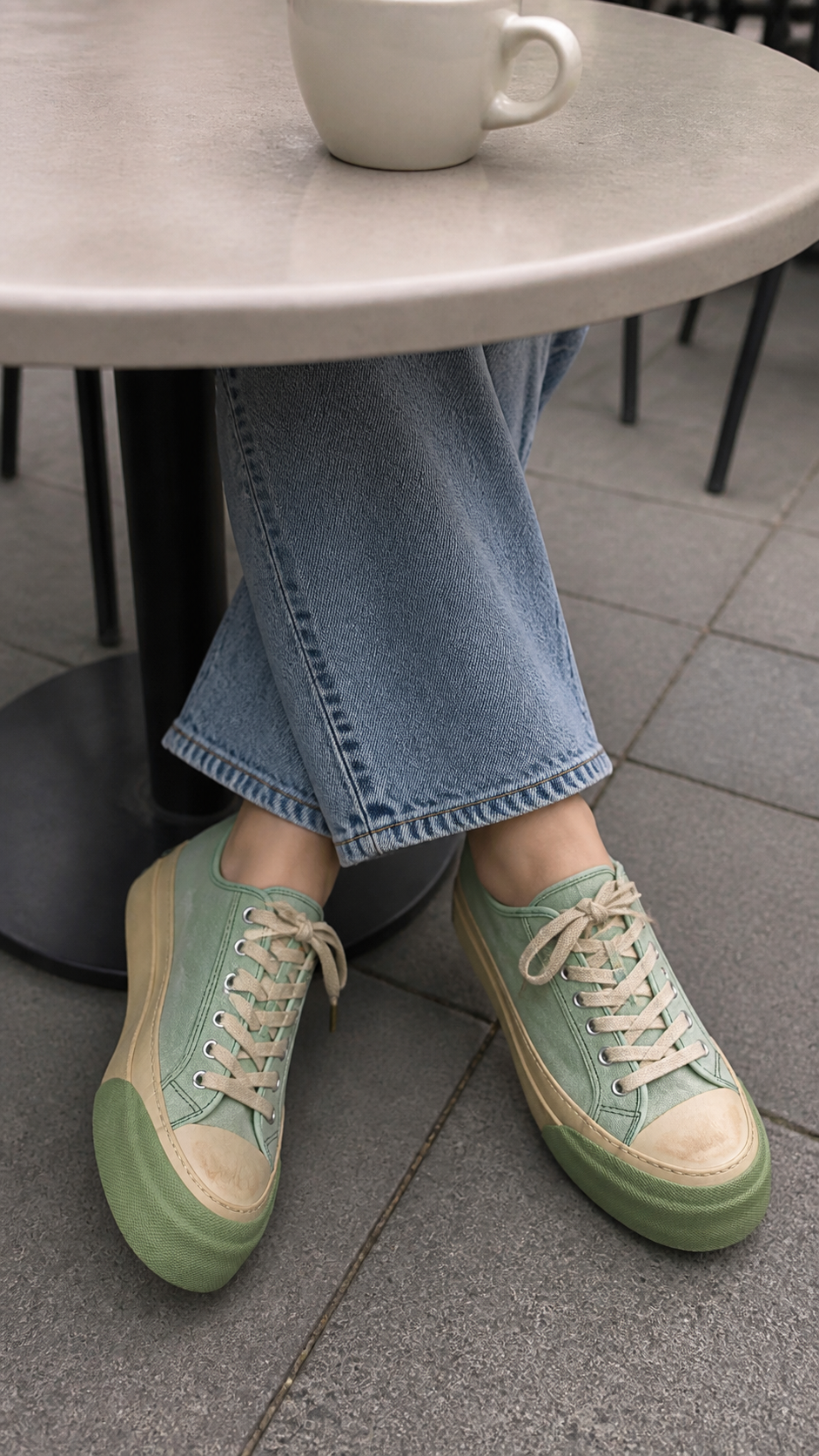 Retro Canvas Platform Sneakers natural UGC showcase 3