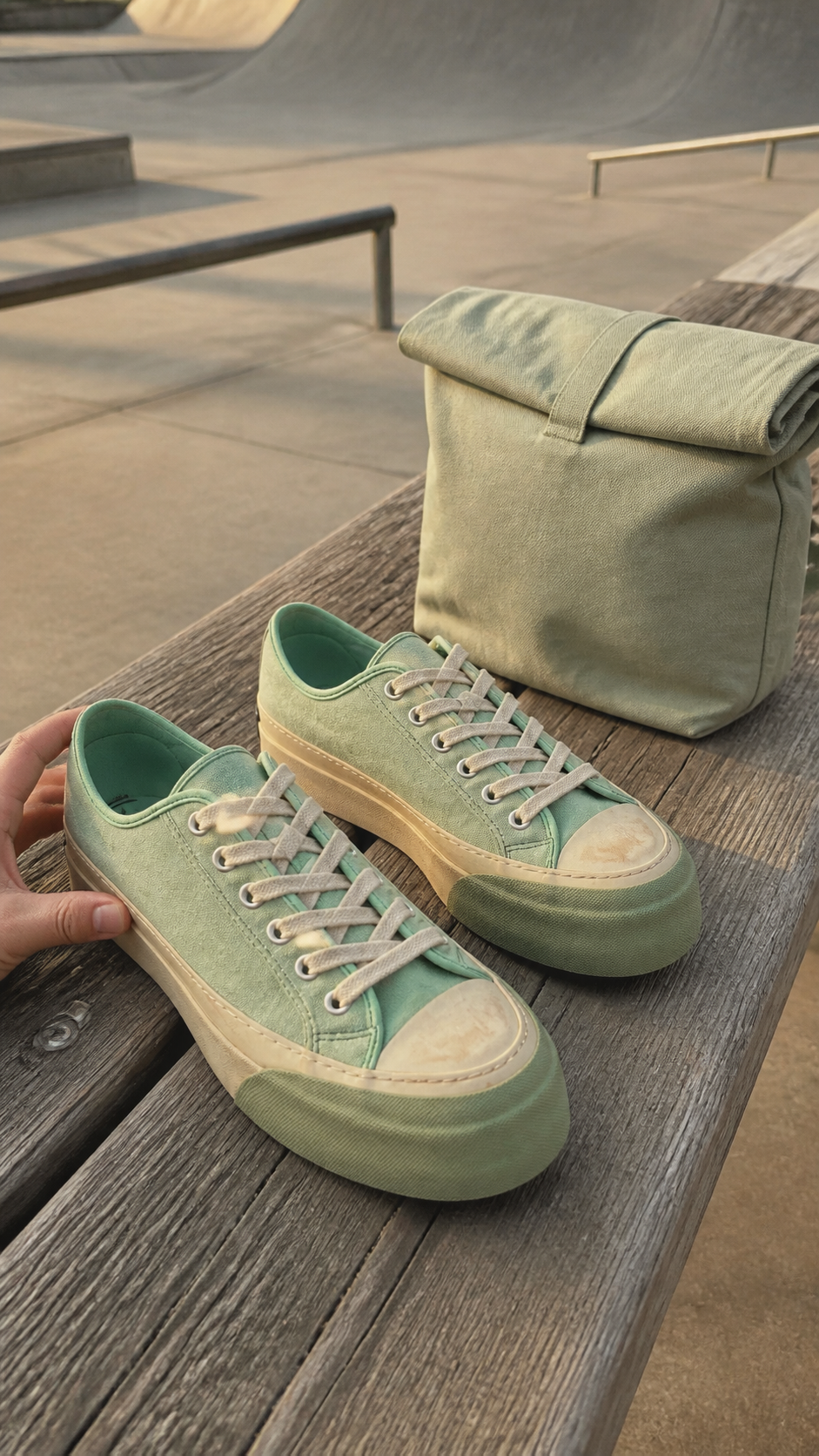 Retro Canvas Platform Sneakers natural UGC showcase 5