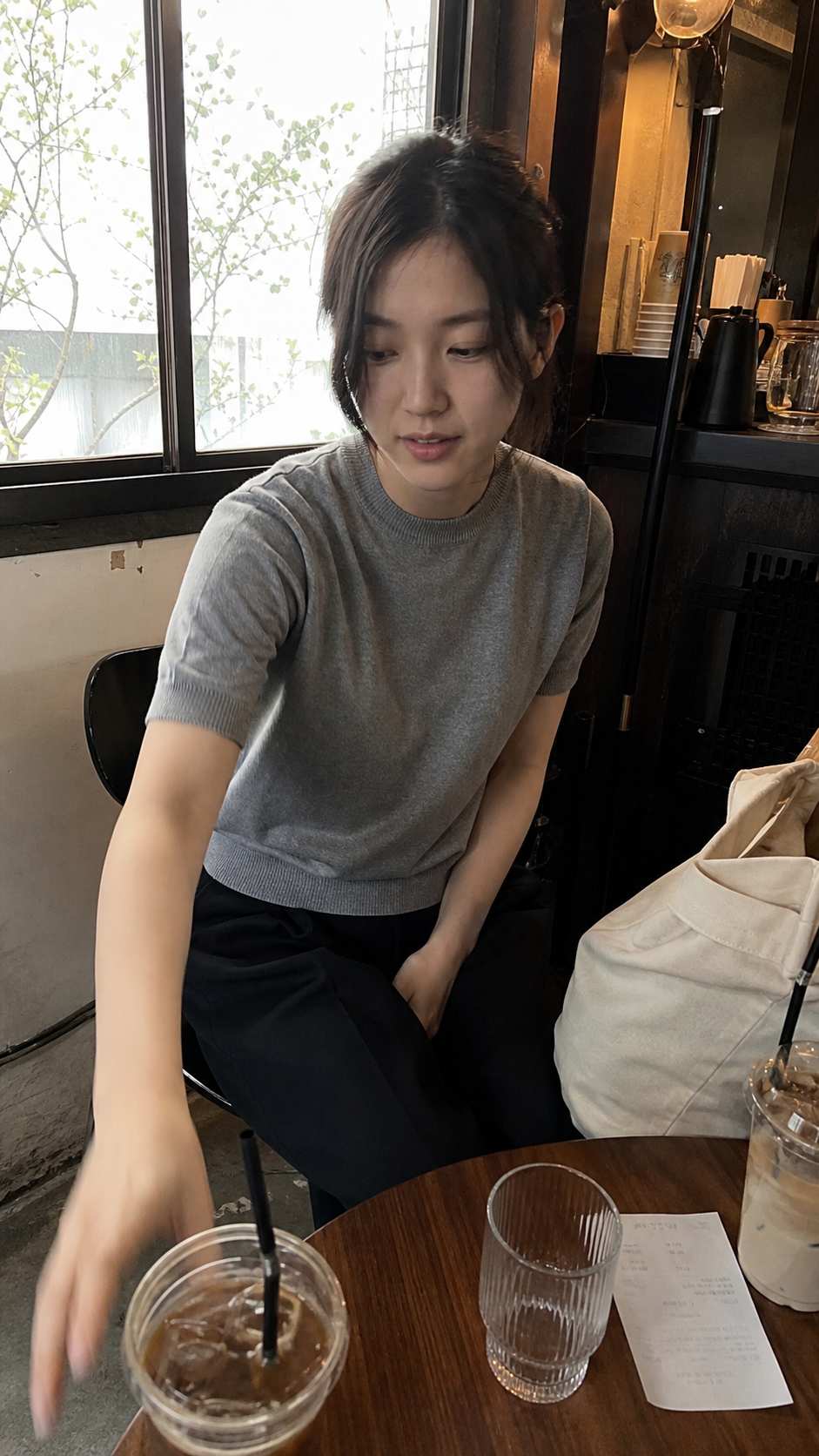 Retro Solid Knit Short-Sleeve T-Shirt UGC cafe