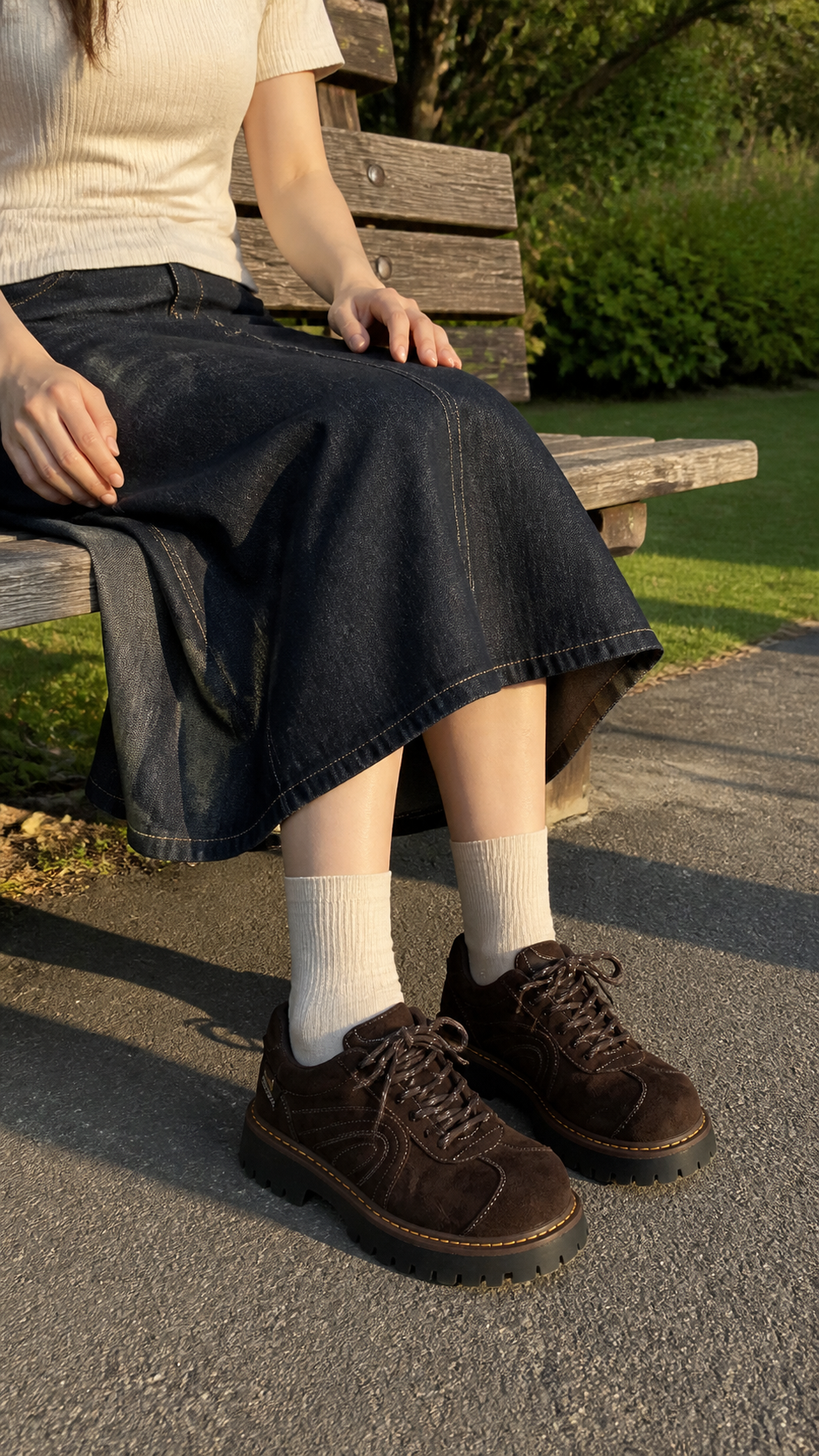 Ridge Chunky Suede Sneakers natural UGC showcase 5