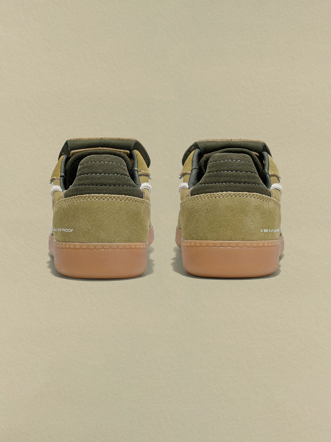 Avocado Suede Star-Panel Retro Trainers - View 8