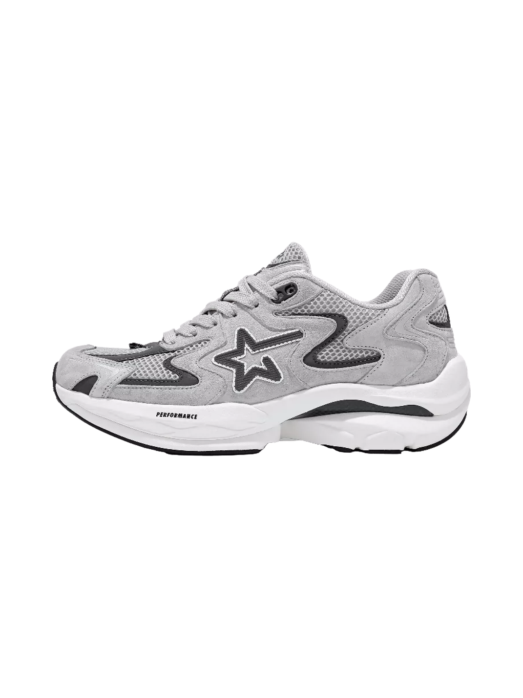Gray Carbon-Plate Platform Running Sneakers