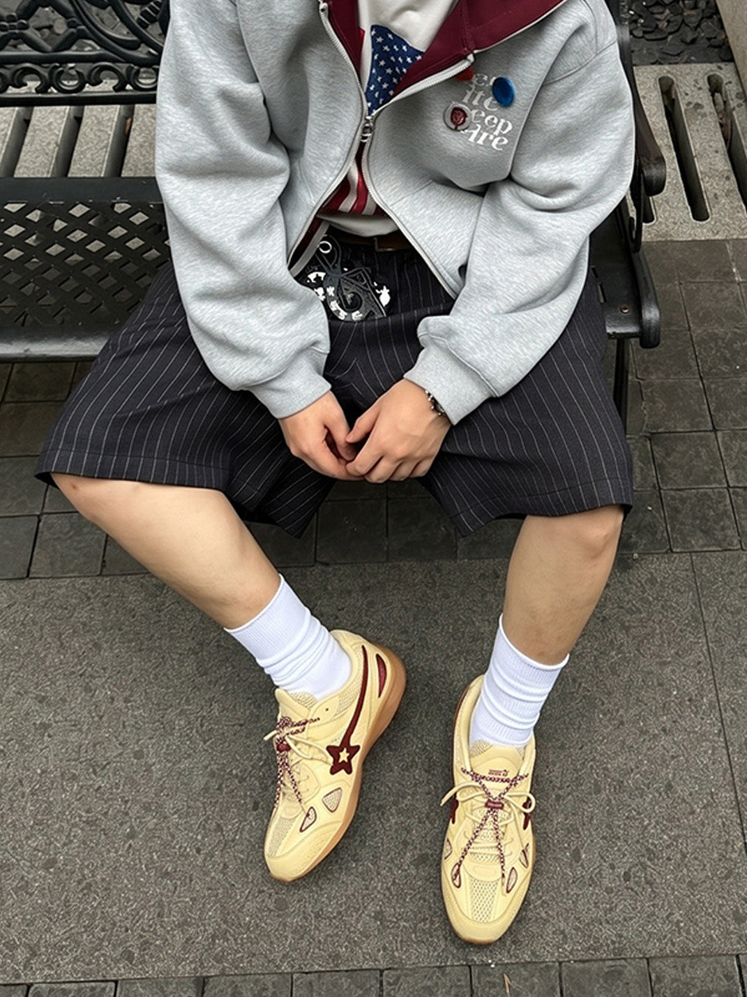 Cream Star Retro Running Sneakers - View 2
