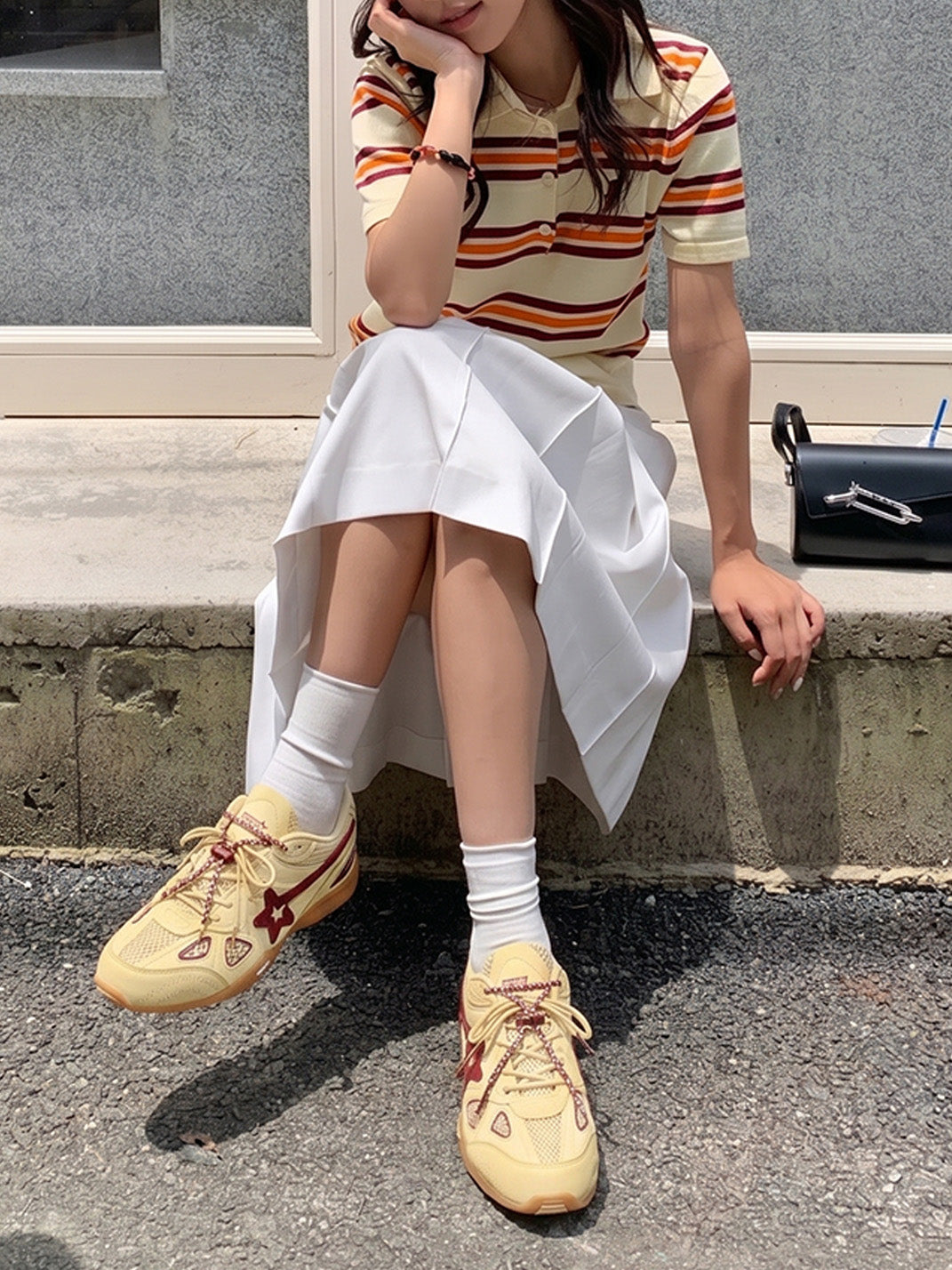 Cream Star Retro Running Sneakers - View 3