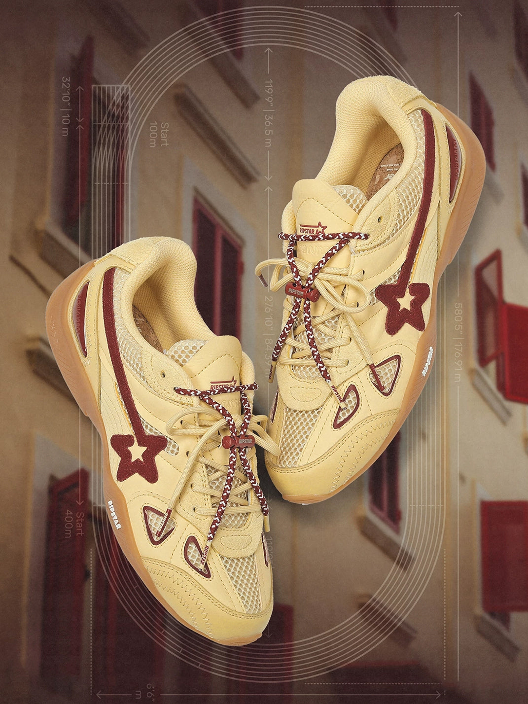 Cream Star Retro Running Sneakers - View 6