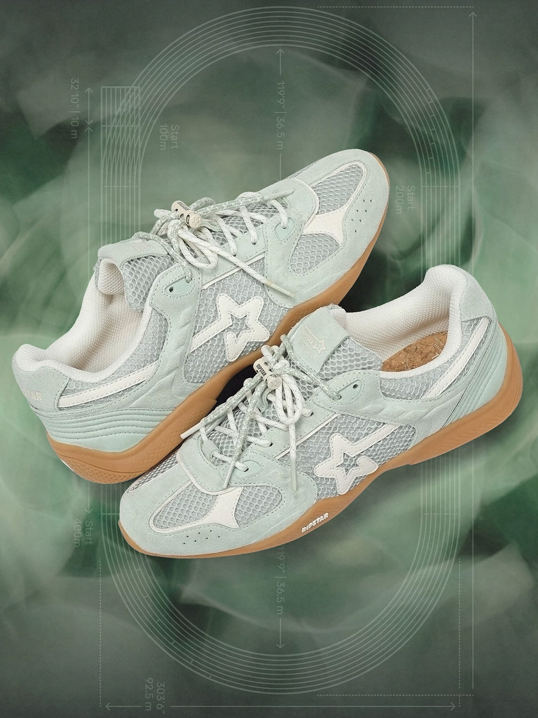 Blue Mesh Star German Trainer Sneakers - View 6