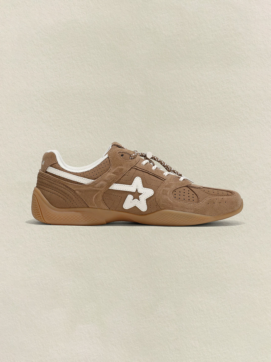 Mocha Suede Star-Panel Retro Trainers - View 10
