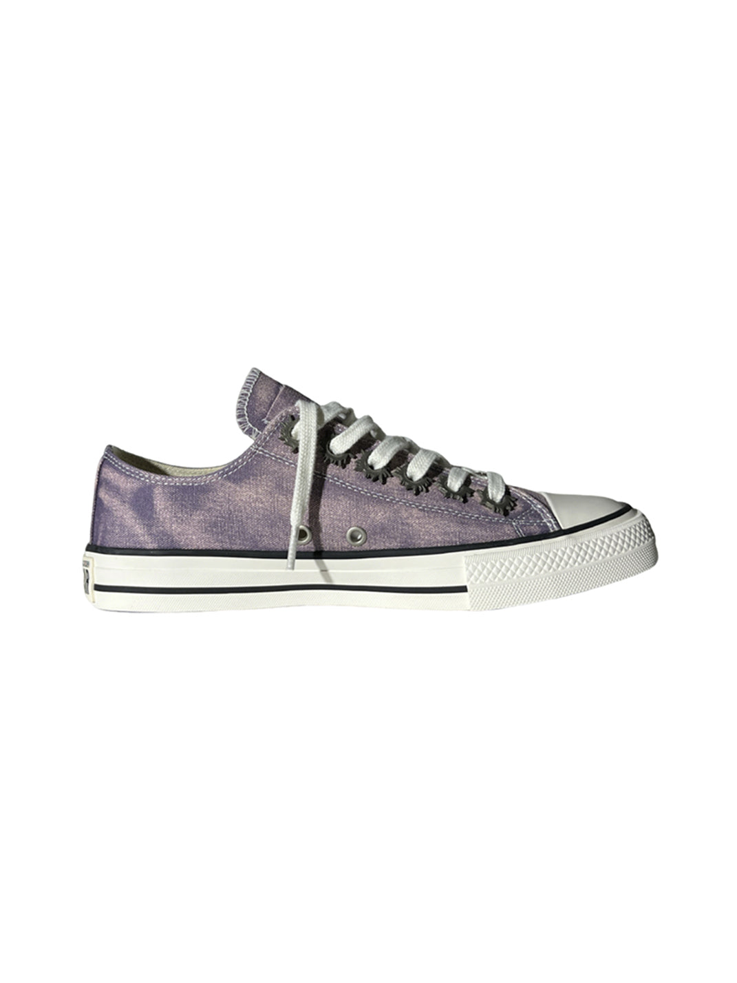 Purple Distressed Low-Top Skate Sneakers