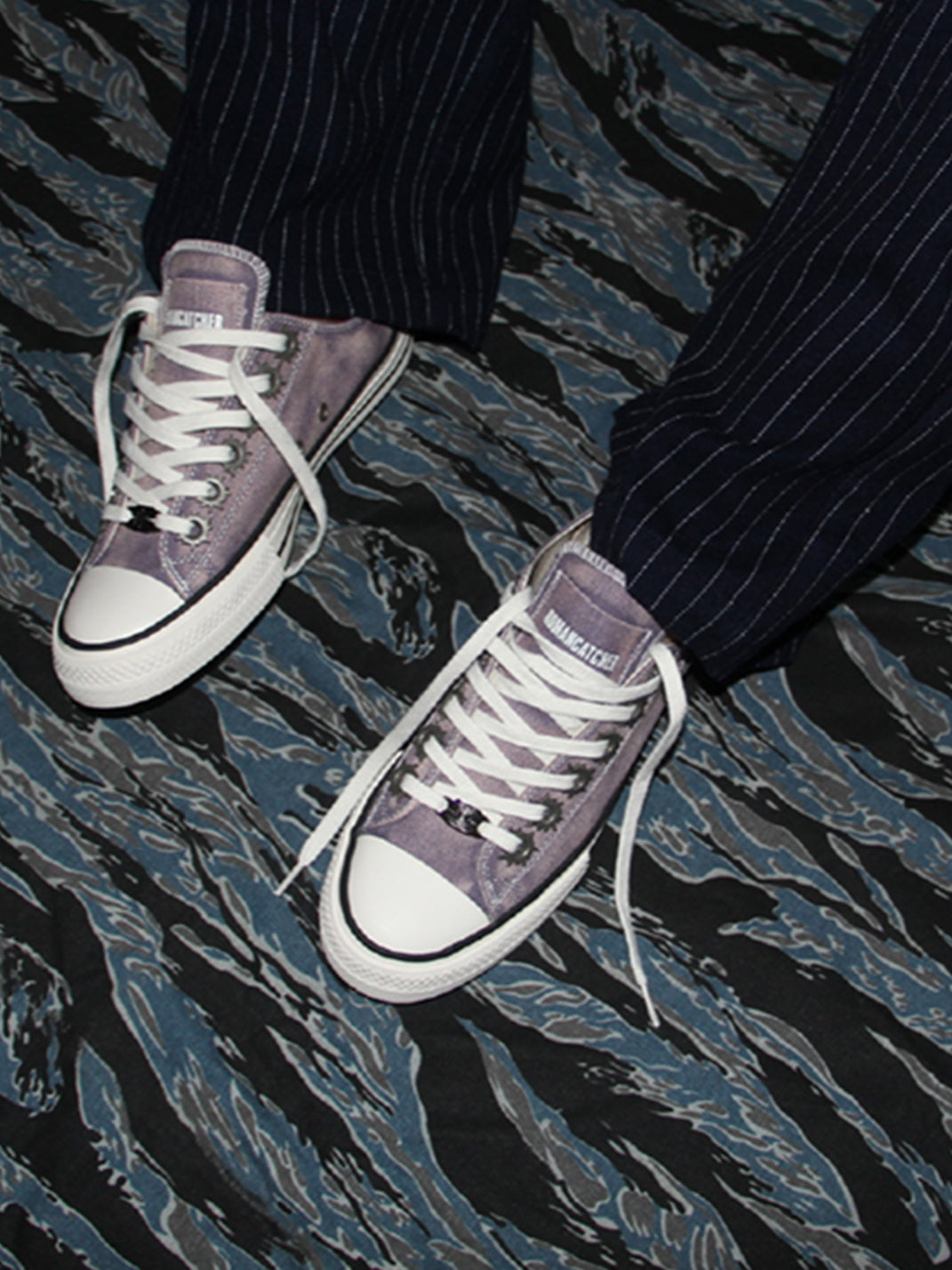 Purple Distressed Low-Top Skate Sneakers - View 3