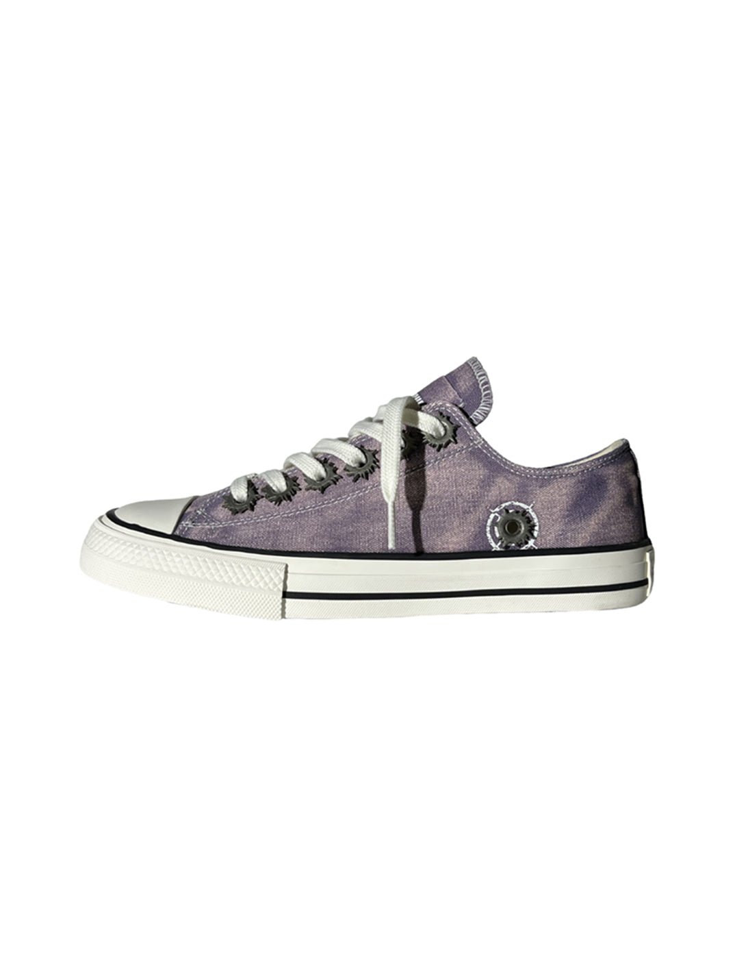 Purple Distressed Low-Top Skate Sneakers - View 4