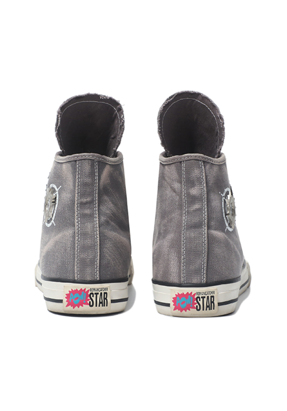 Distressed Denim High-Top Canvas Sneakers - View 6