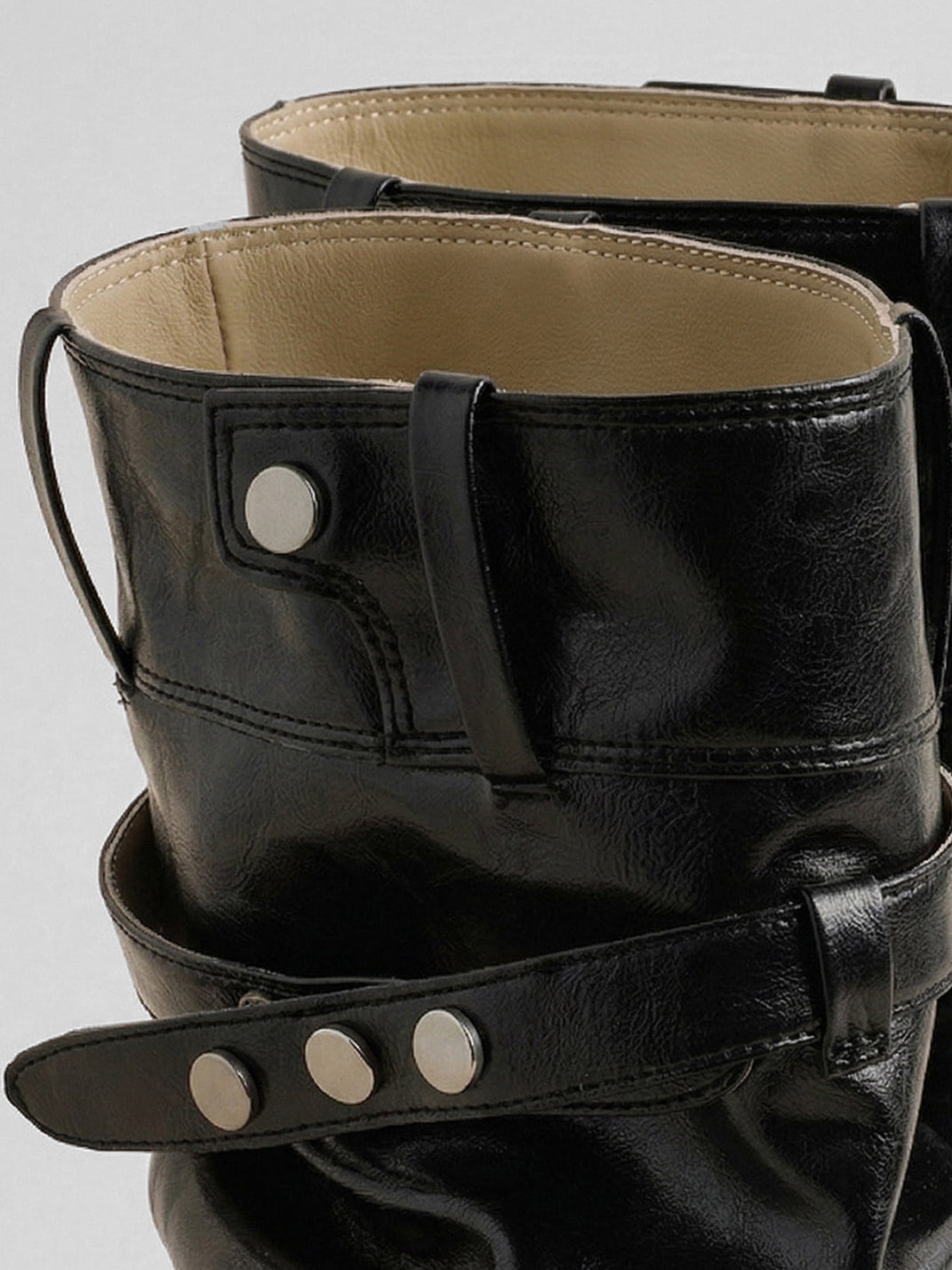 Bow-Trim Cutout Square-Toe Utility Boots - View 10