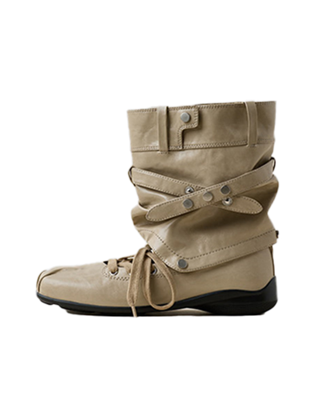 Bow-Trim Cutout Square-Toe Utility Boots - View 12