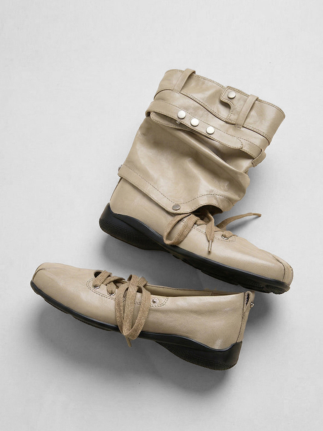 Bow-Trim Cutout Square-Toe Utility Boots - View 18
