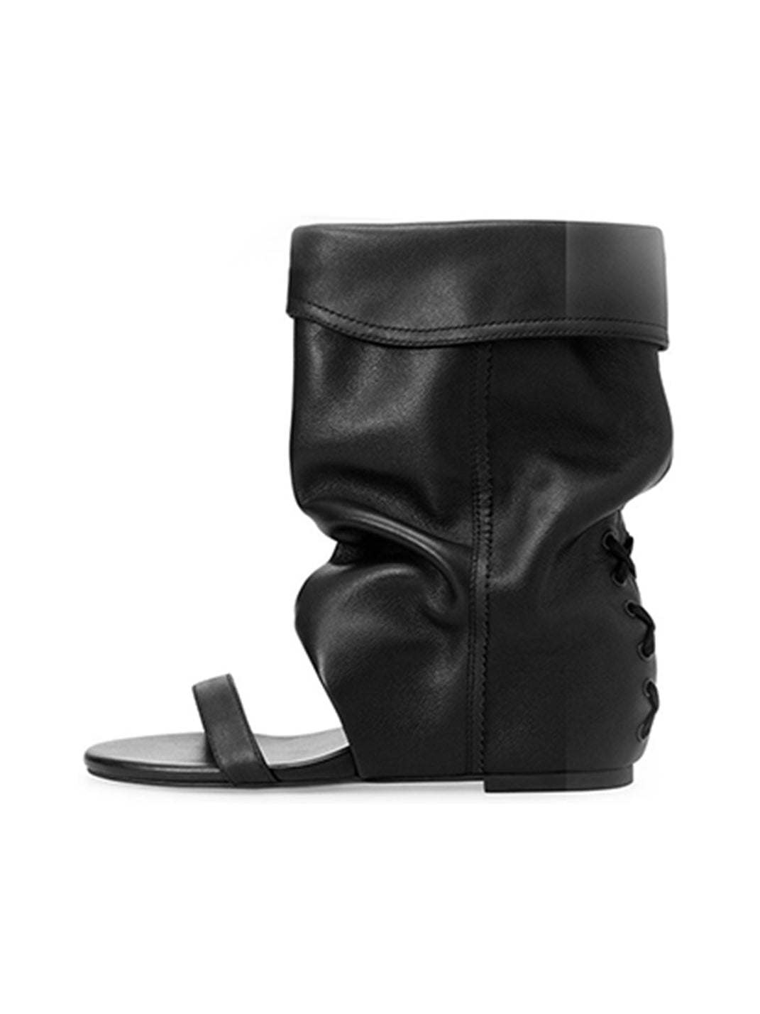 Open-Toe Slouchy Hidden-Wedge Sandal Boots
