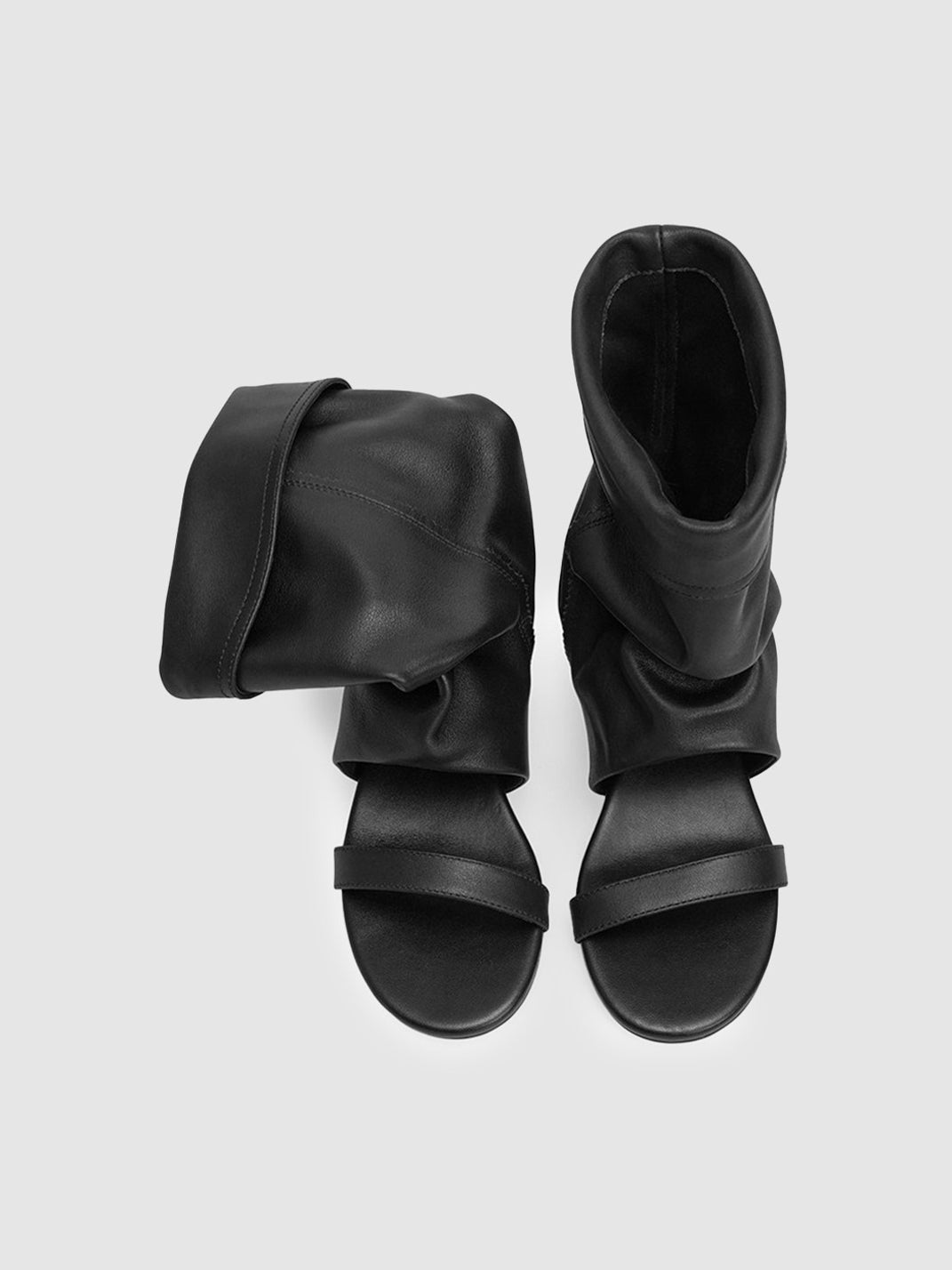 Open-Toe Slouchy Hidden-Wedge Sandal Boots - View 8