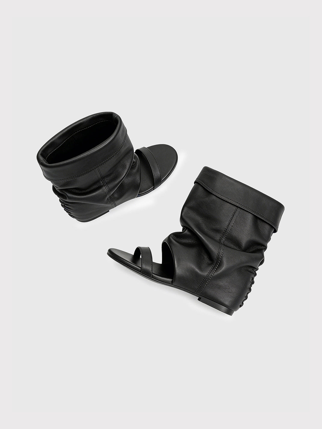 Open-Toe Slouchy Hidden-Wedge Sandal Boots - View 9