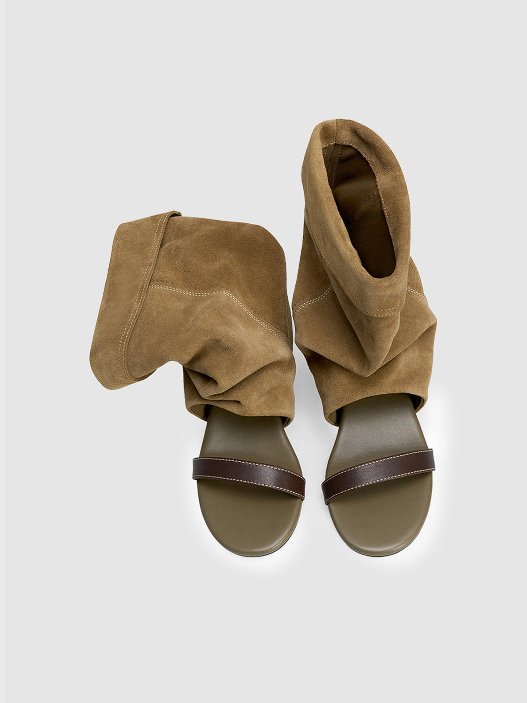 Open-Toe Slouchy Hidden-Wedge Sandal Boots - View 17