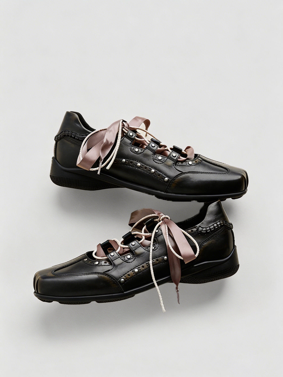 Ribbon-Wrapped Square-Front Trainer Flats - View 8