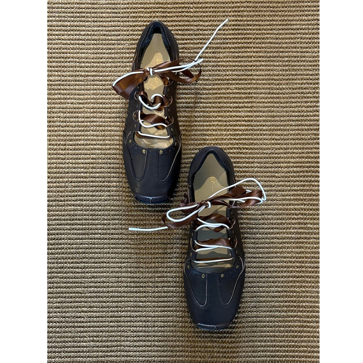 Ribbon-Wrapped Square-Front Trainer Flats - View 11