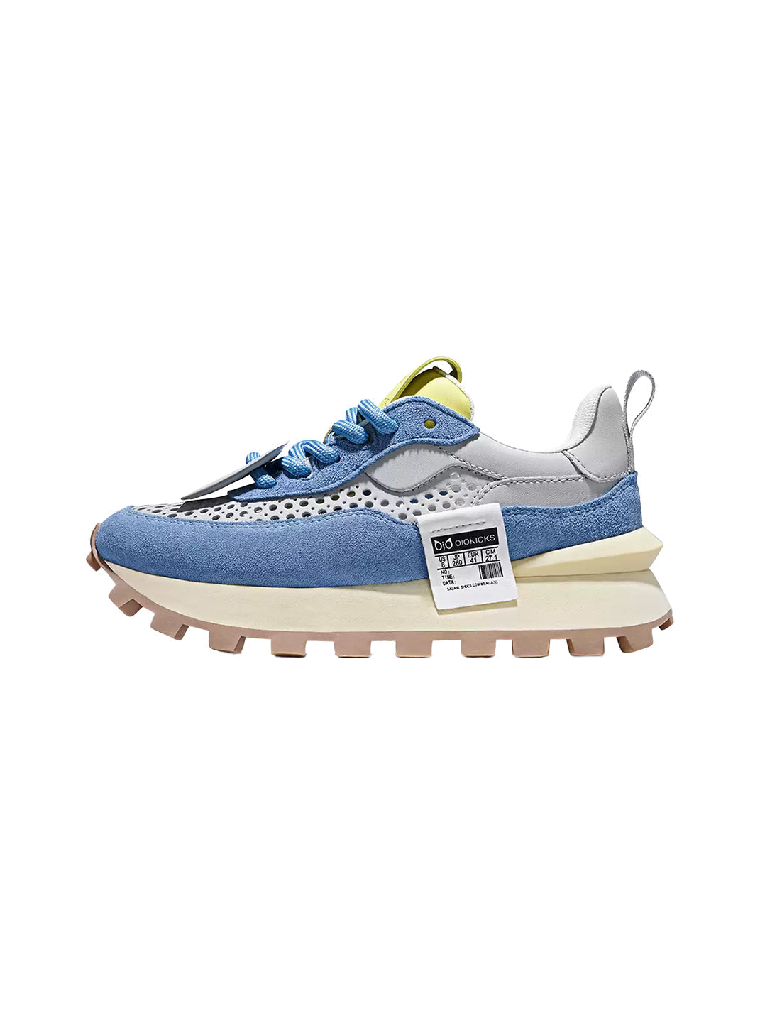 Perforated Leather Platform Casual Shoes - View 9