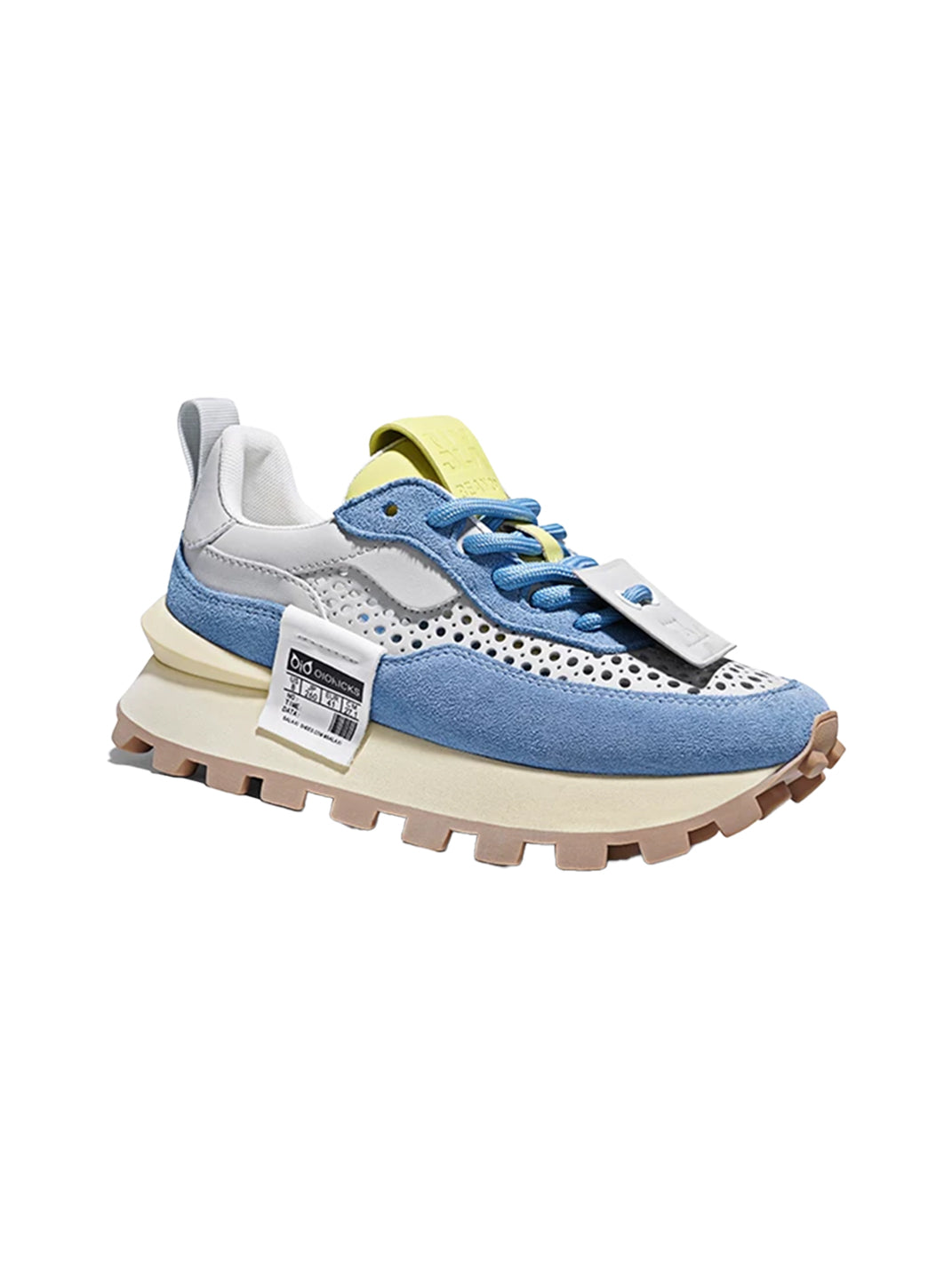 Perforated Leather Platform Casual Shoes - View 10