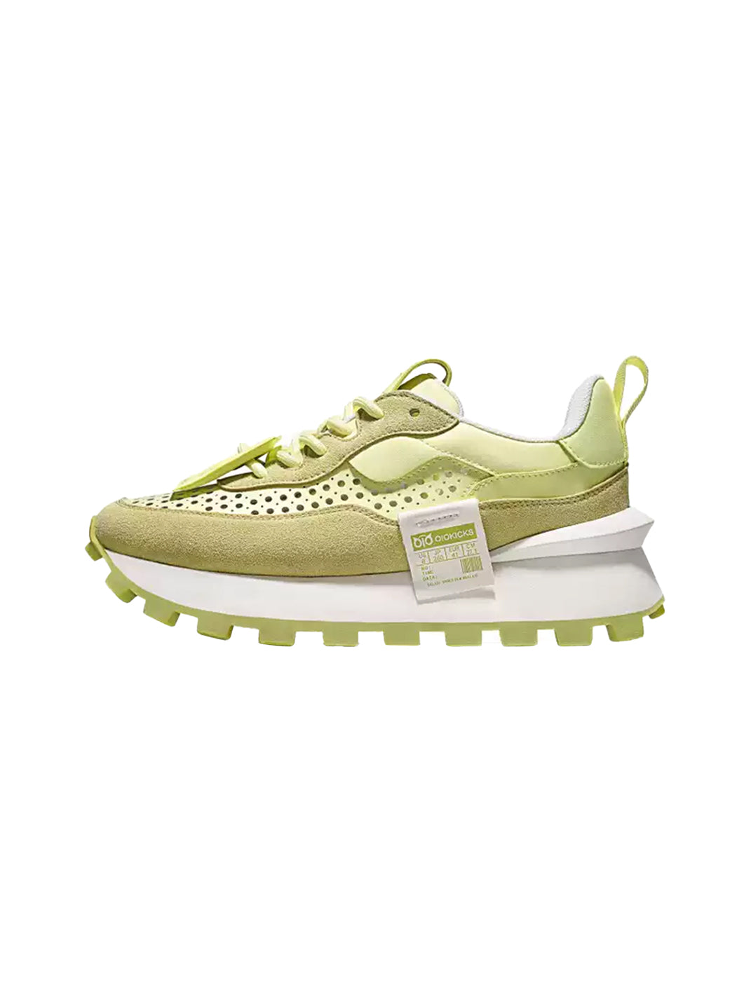 Perforated Leather Platform Casual Shoes - View 14