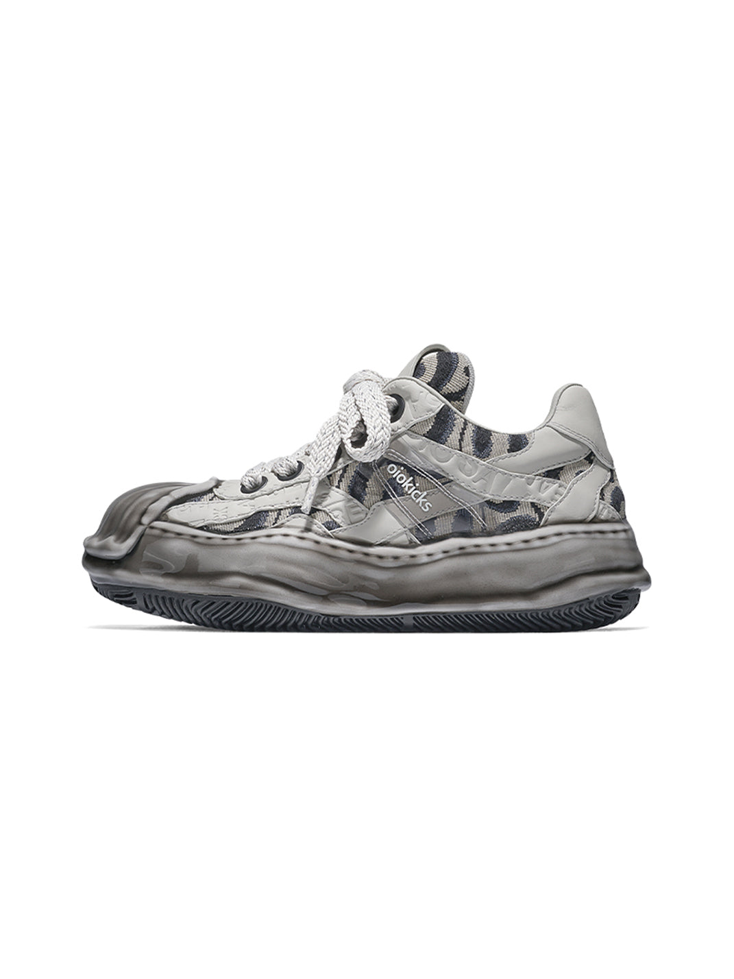 Distressed Shell-Toe Leather Skate Sneakers