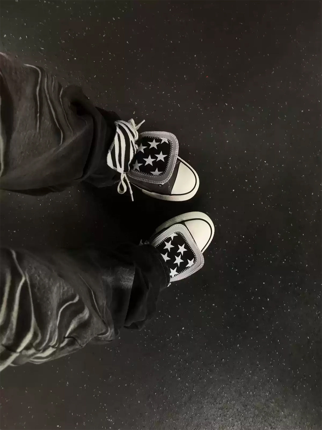 Zebra-Lined Rivet High-Top Canvas Sneakers - View 7