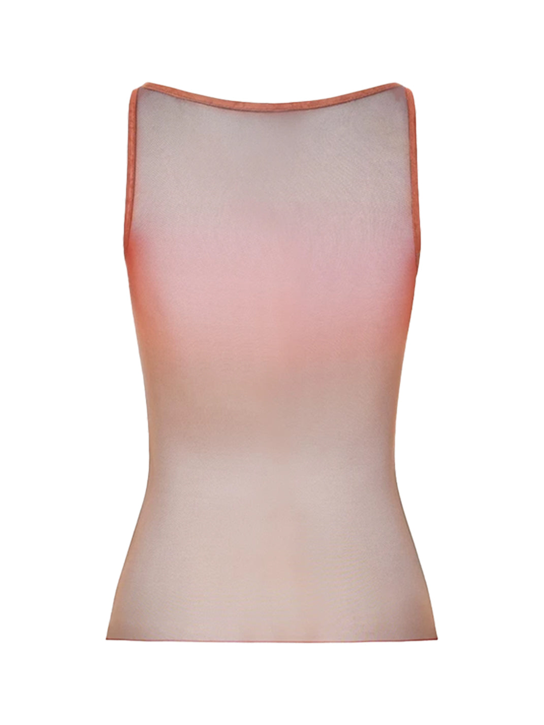 Sepia Gradient Letter-Print Mesh Tank — product view 10
