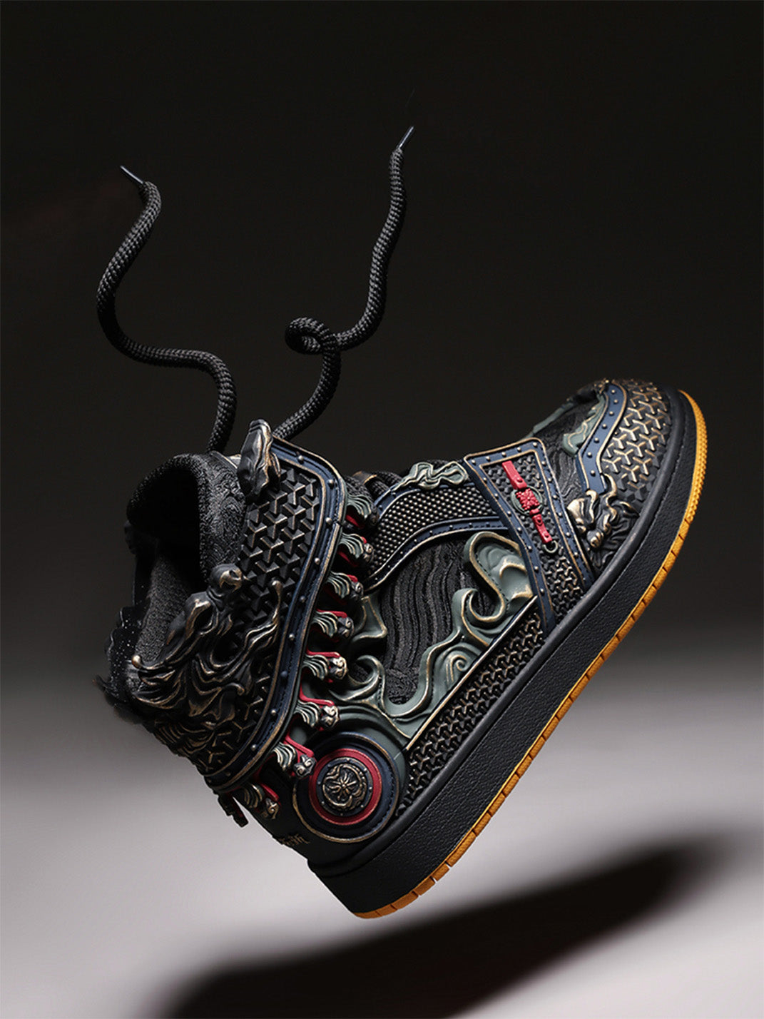 Gilded Mythic Armor High-Top Sneakers - View 2